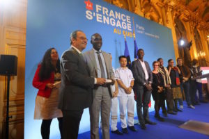 Le président François Hollande participe à la cérémonie de remise des prix de "La France s'engage au Sud" au ministère des Affaires étrangères