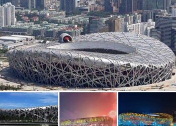 La construction du stade du Nid d’Oiseau en chine
